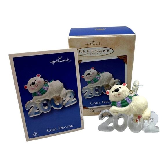 Hallmark Keepsake 2002 Cool Decade Polar Bear Ornament Vintage In Box Arctic - Picture 1 of 5